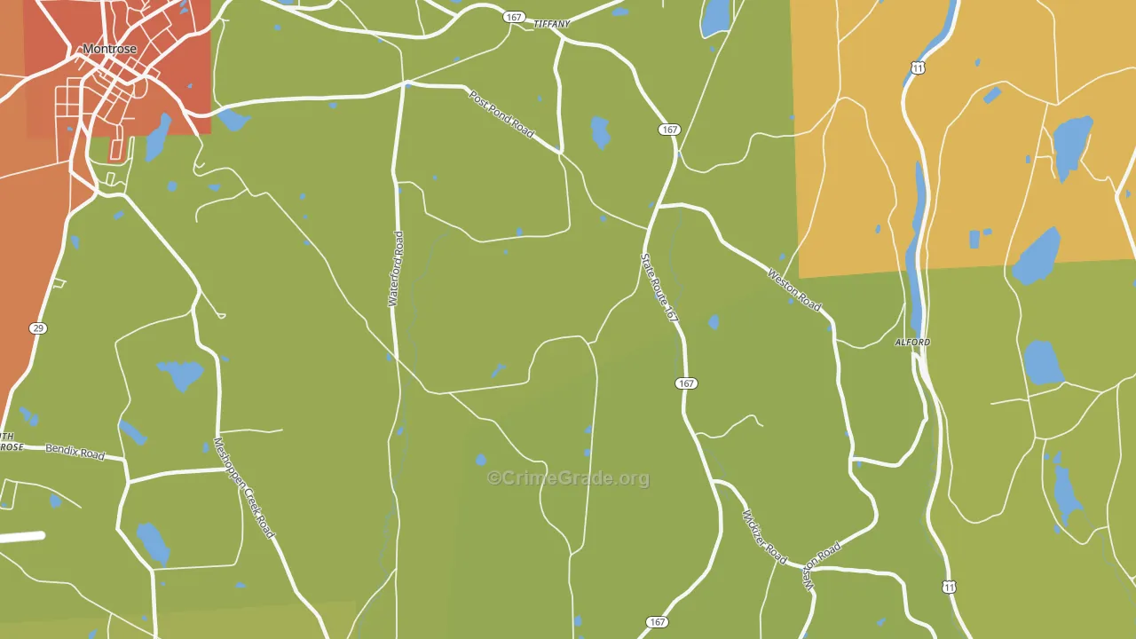 Brooklyn, PA Map of Burglary Rates