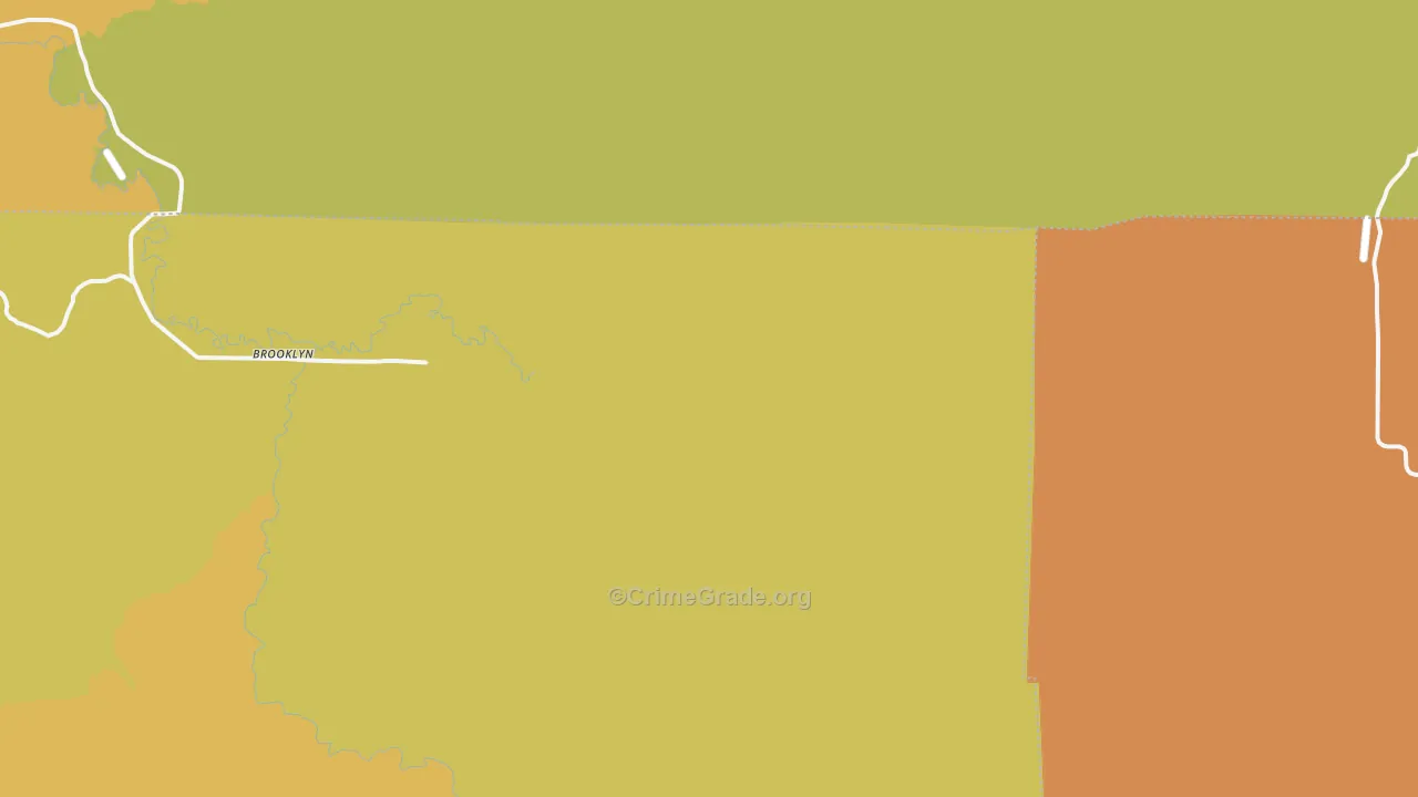 Brooklyn, WA Map of Burglary Rates