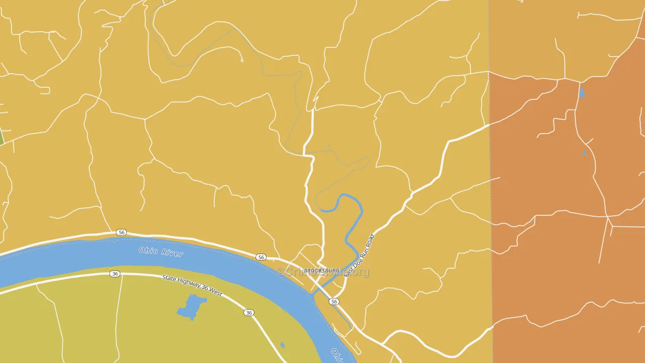 Brooksburg, IN Map of Burglary Rates