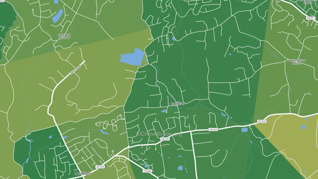 Brookside, NJ Map of Burglary Rates