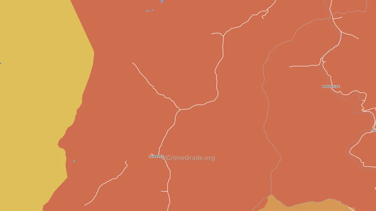 Brookside, TN Map of Burglary Rates
