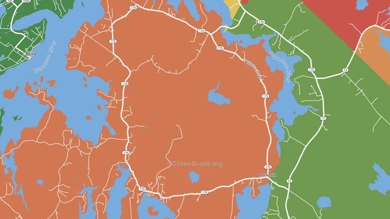 Brooksville, ME Map of Burglary Rates