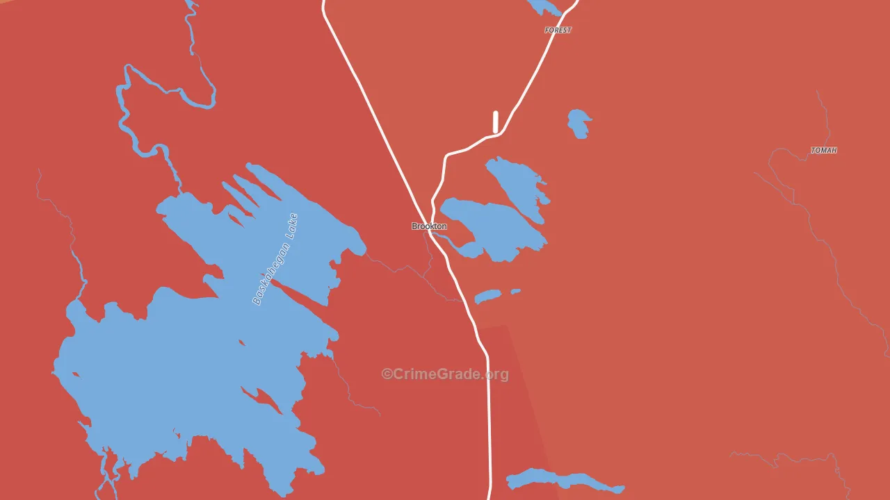 Brookton, ME Map of Burglary Rates