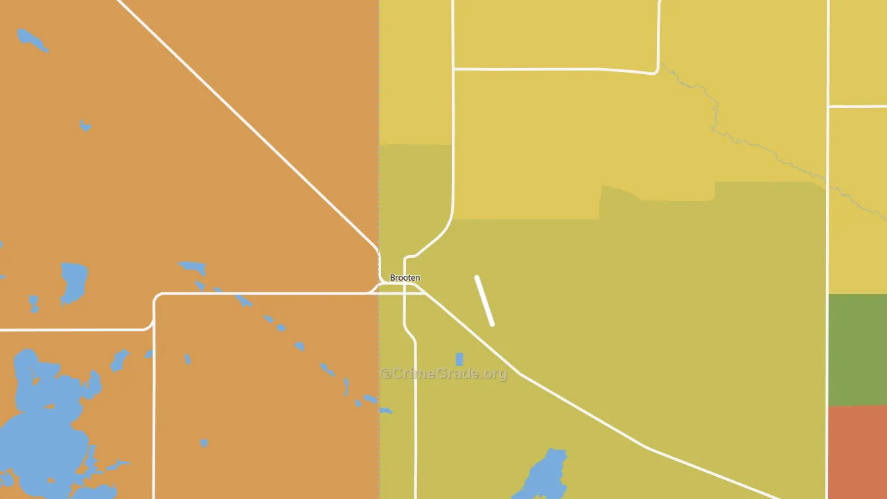 Brooten, MN Map of Burglary Rates