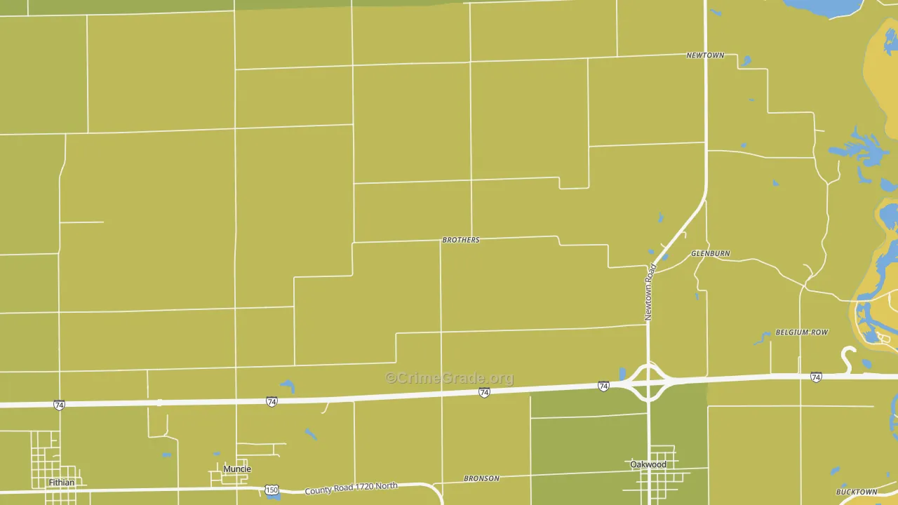 Brothers, IL Map of Burglary Rates