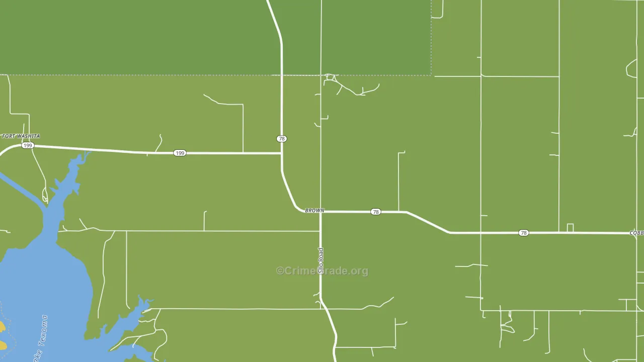 Brown, OK Map of Burglary Rates