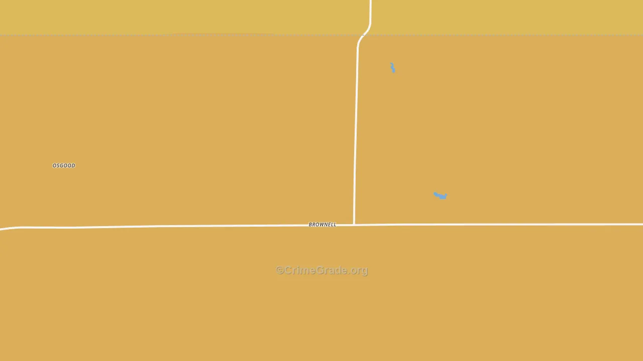 Brownell, KS Map of Burglary Rates