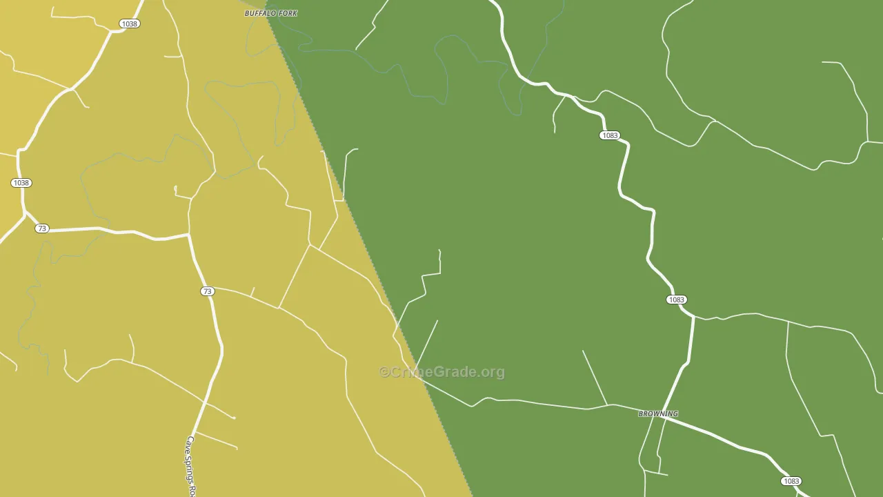 Browning, KY Map of Burglary Rates