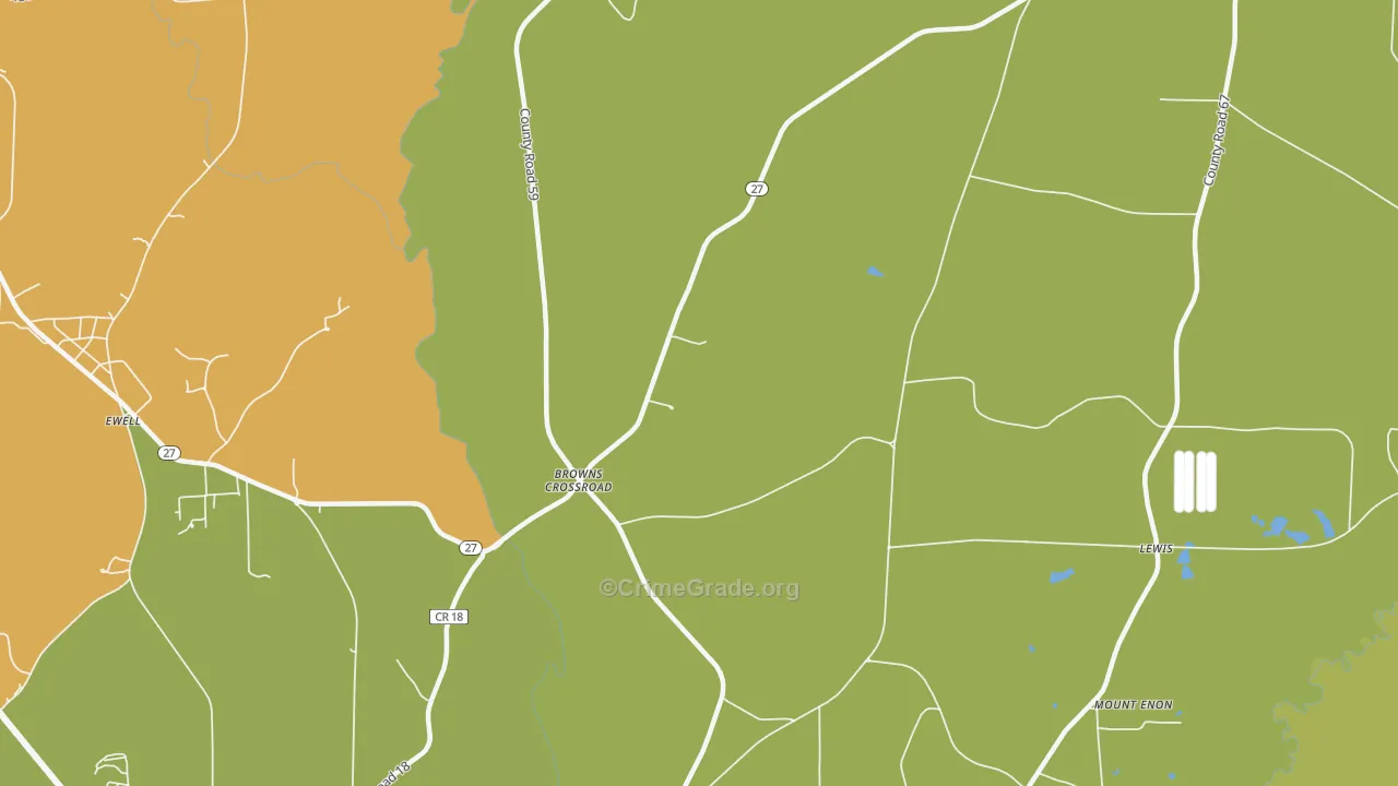 Browns Crossroads, AL Map of Burglary Rates