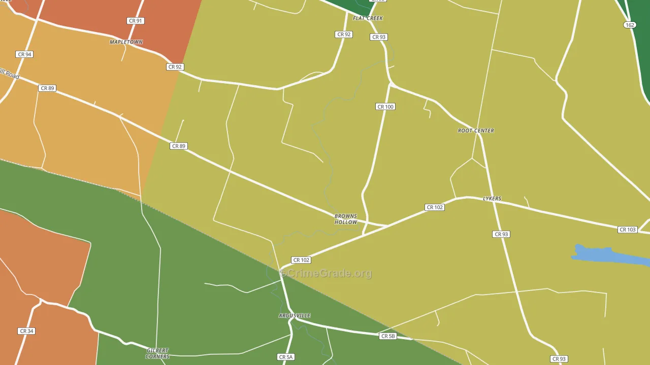 Browns Hollow, NY Map of Burglary Rates