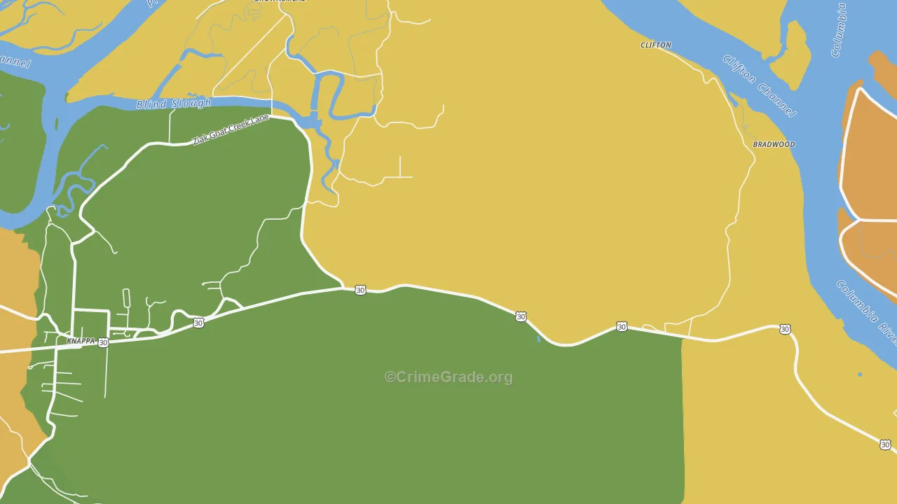 Brownsmead, OR Map of Burglary Rates