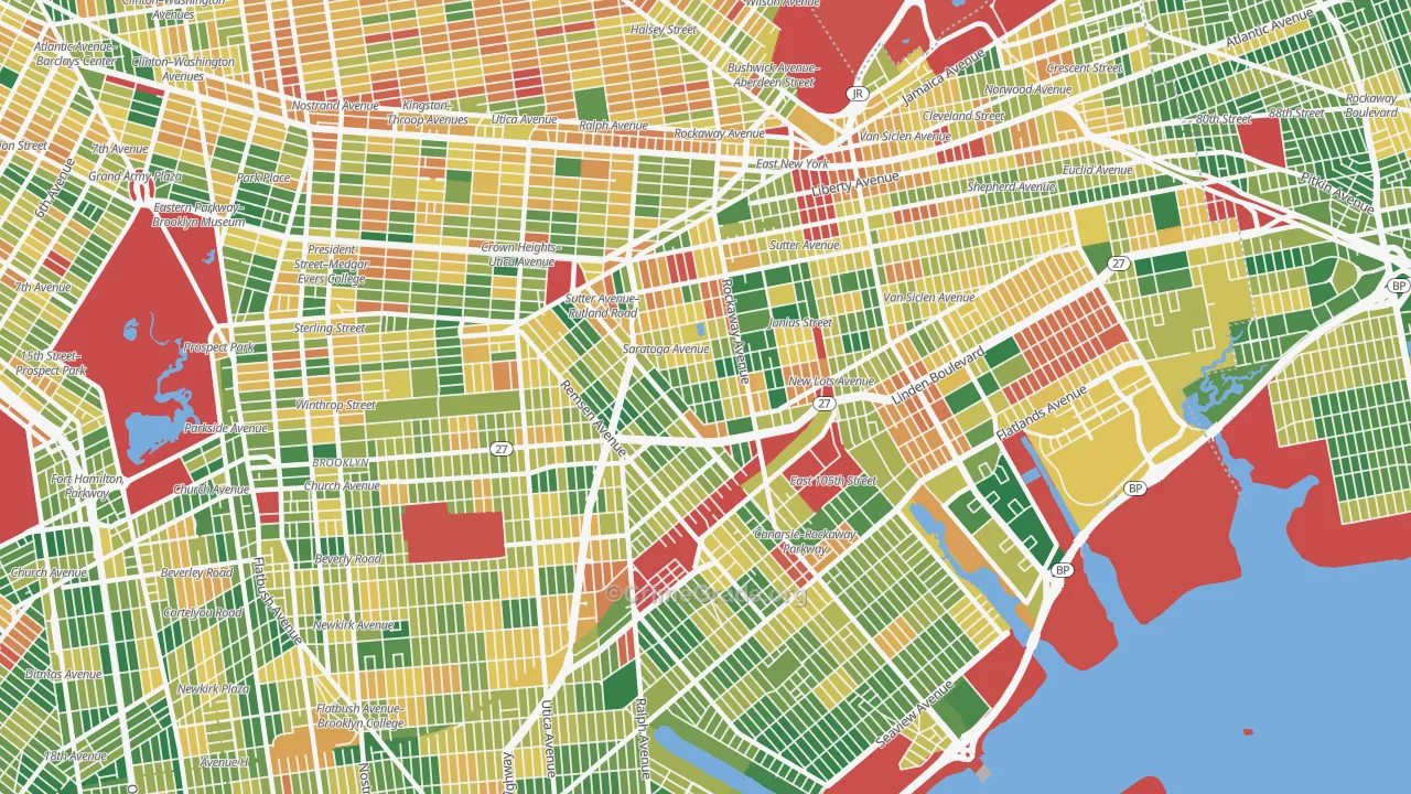Brownsville, Brooklyn, NY Map of Burglary Rates