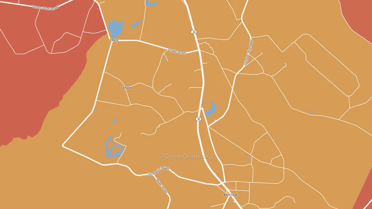 Brownsville, SC Map of Burglary Rates