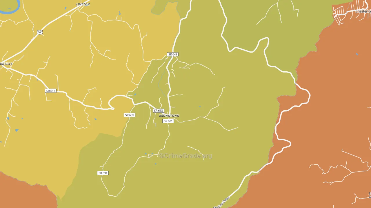 Browntown, VA Map of Burglary Rates