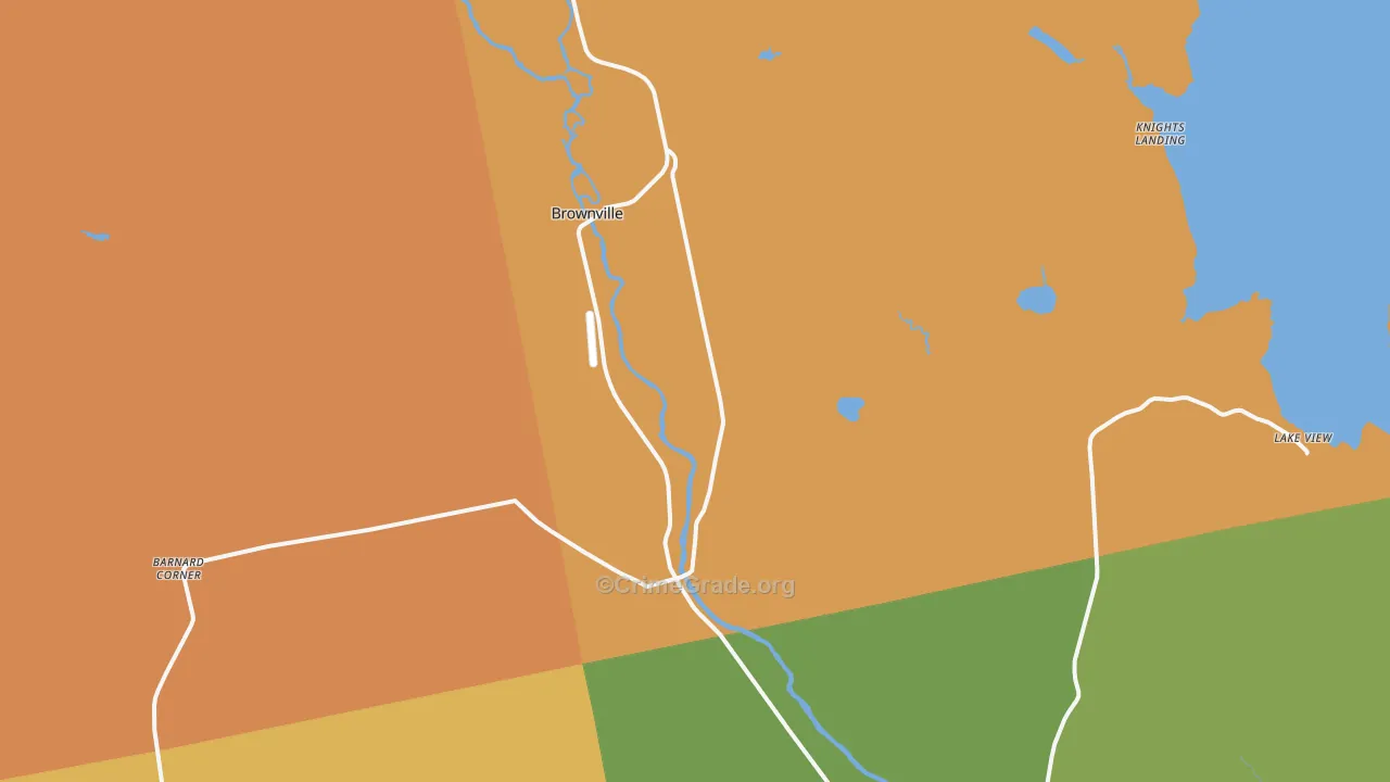 Brownville, ME Map of Burglary Rates