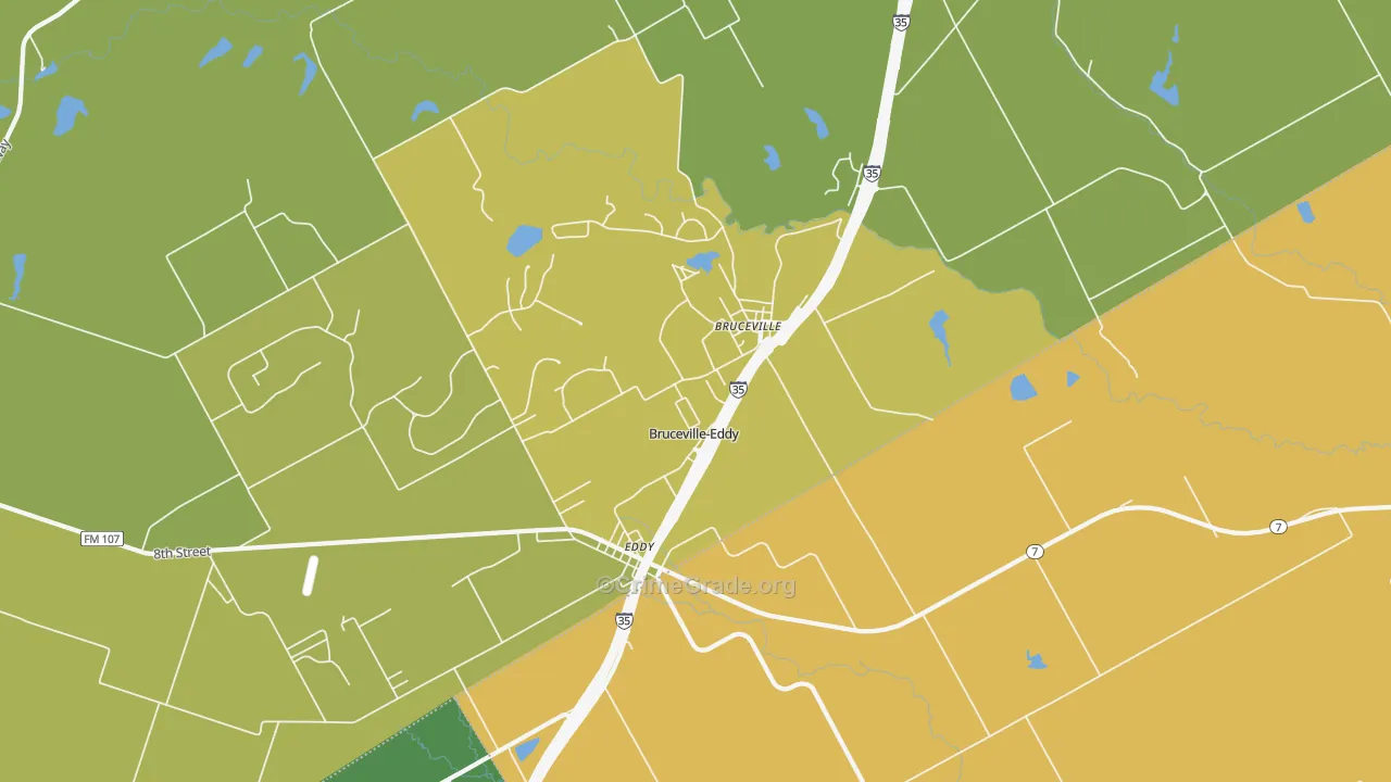 Bruceville-Eddy, TX Map of Burglary Rates