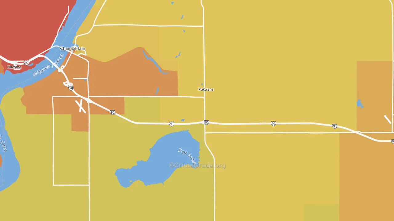 Brule County, SD Map of Burglary Rates