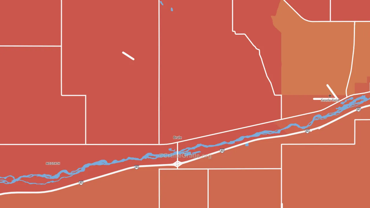Brule, NE Map of Burglary Rates