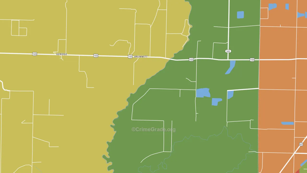 Brummitt, AR Map of Burglary Rates