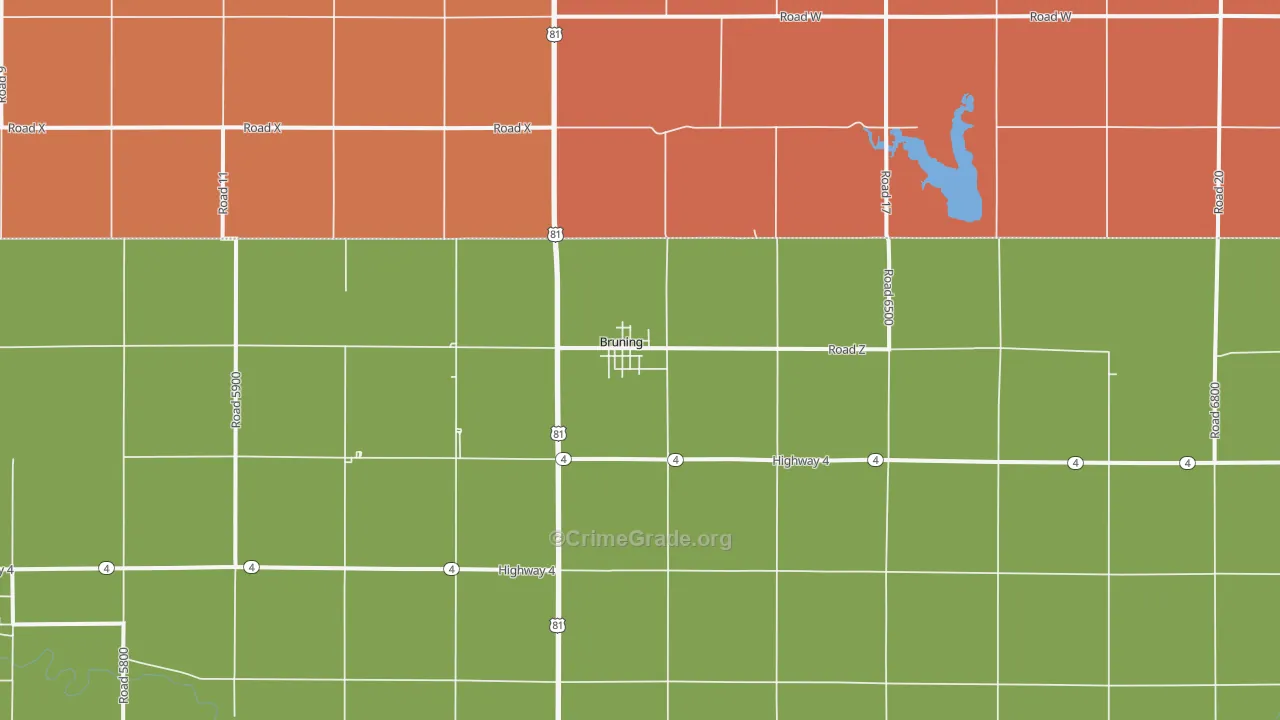 Bruning, NE Map of Burglary Rates