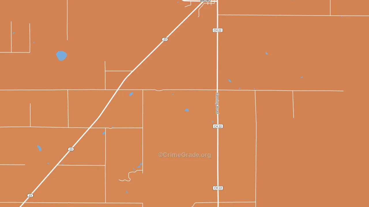 Bruno, MN Map of Burglary Rates