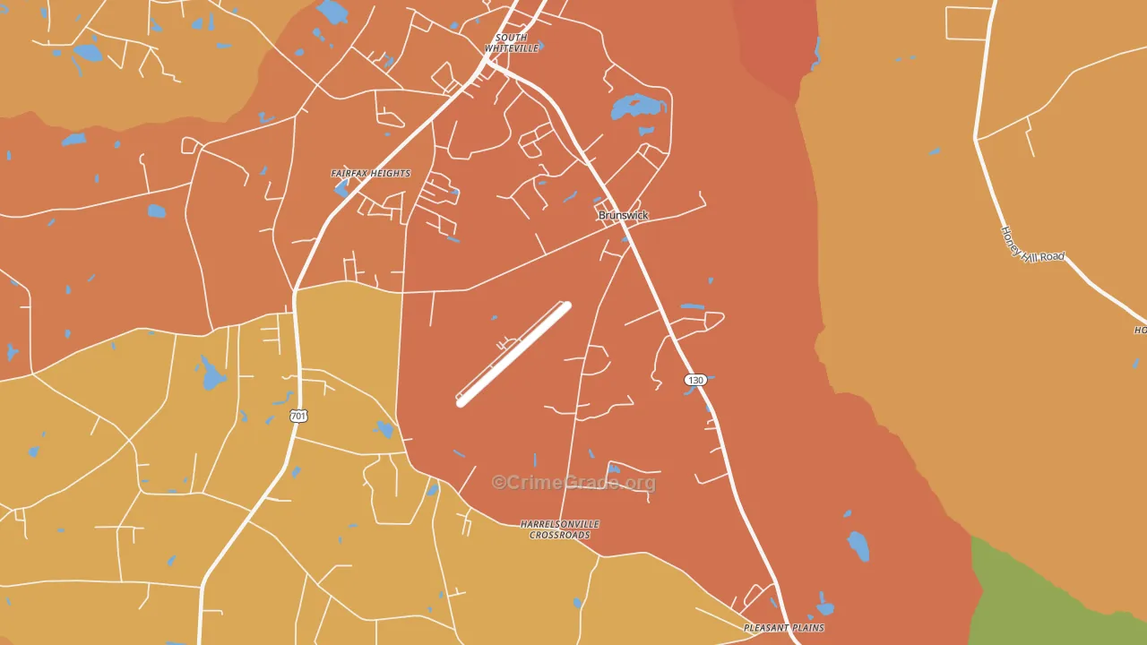 Brunswick, NC Map of Burglary Rates
