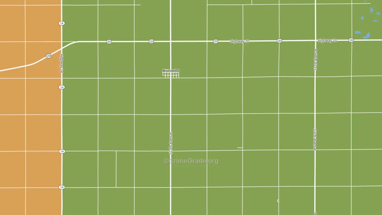Brunswick, NE Map of Burglary Rates