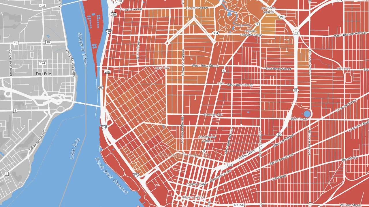Bryant, Buffalo, NY Map of Burglary Rates