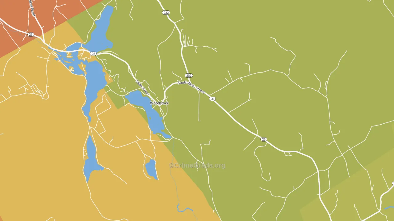 Bryant Pond, ME Map of Burglary Rates