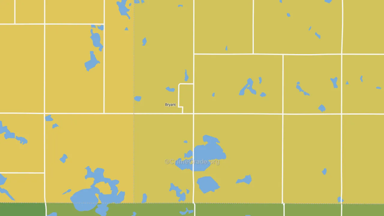 Bryant, SD Map of Burglary Rates