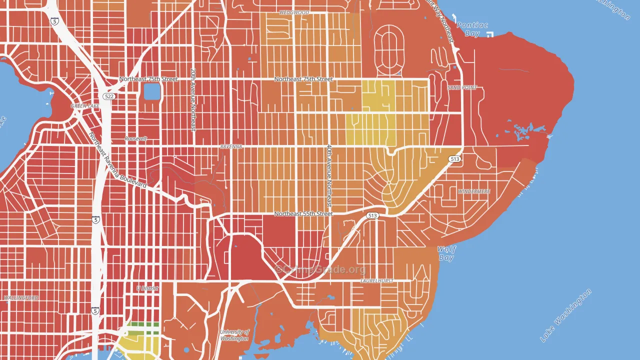 Bryant, Seattle, WA Map of Burglary Rates