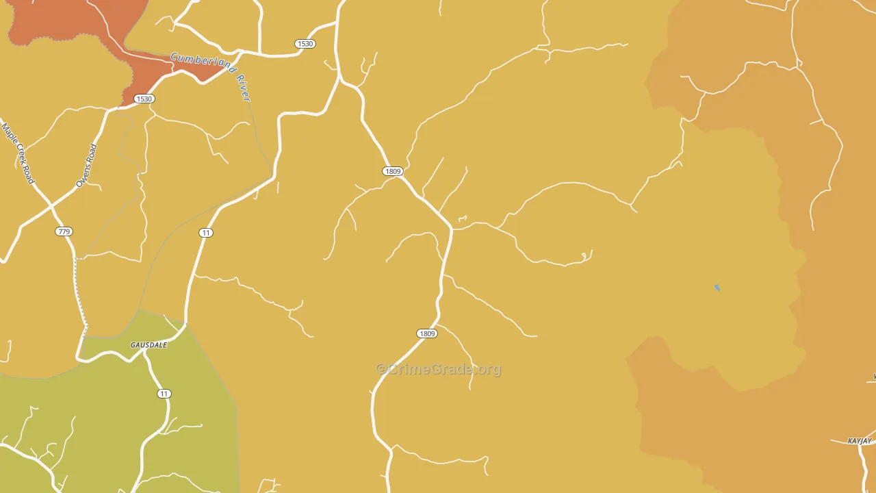 Bryants Store, KY Map of Burglary Rates