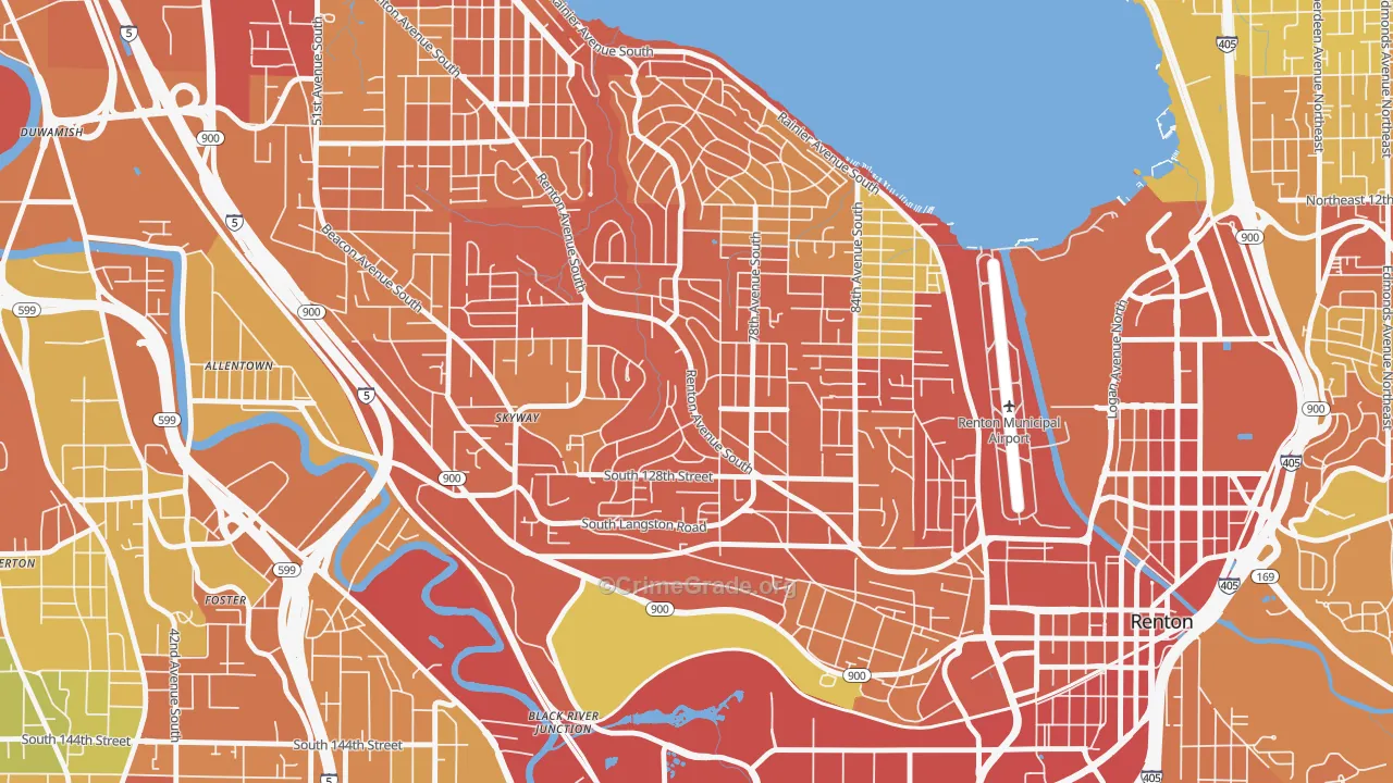 Bryn Mawr-Skyway, WA Map of Burglary Rates