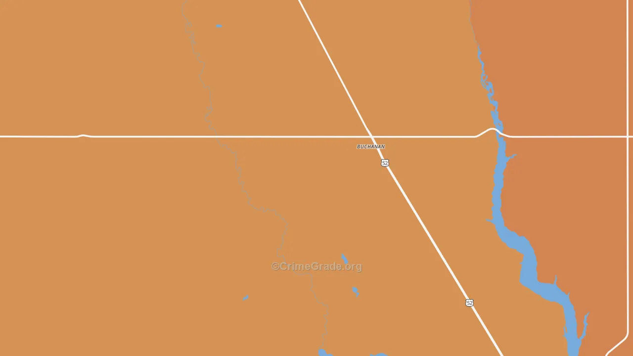 Buchanan, ND Map of Burglary Rates