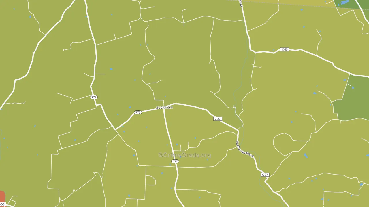 Buchanan, OH Map of Burglary Rates