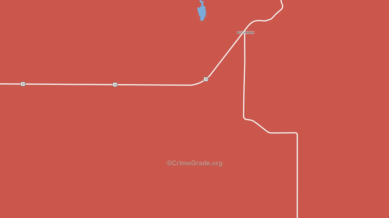 Buchanan, OR Map of Burglary Rates