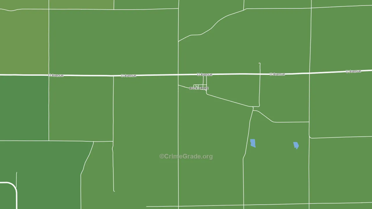 Buck Grove, IA Map of Burglary Rates