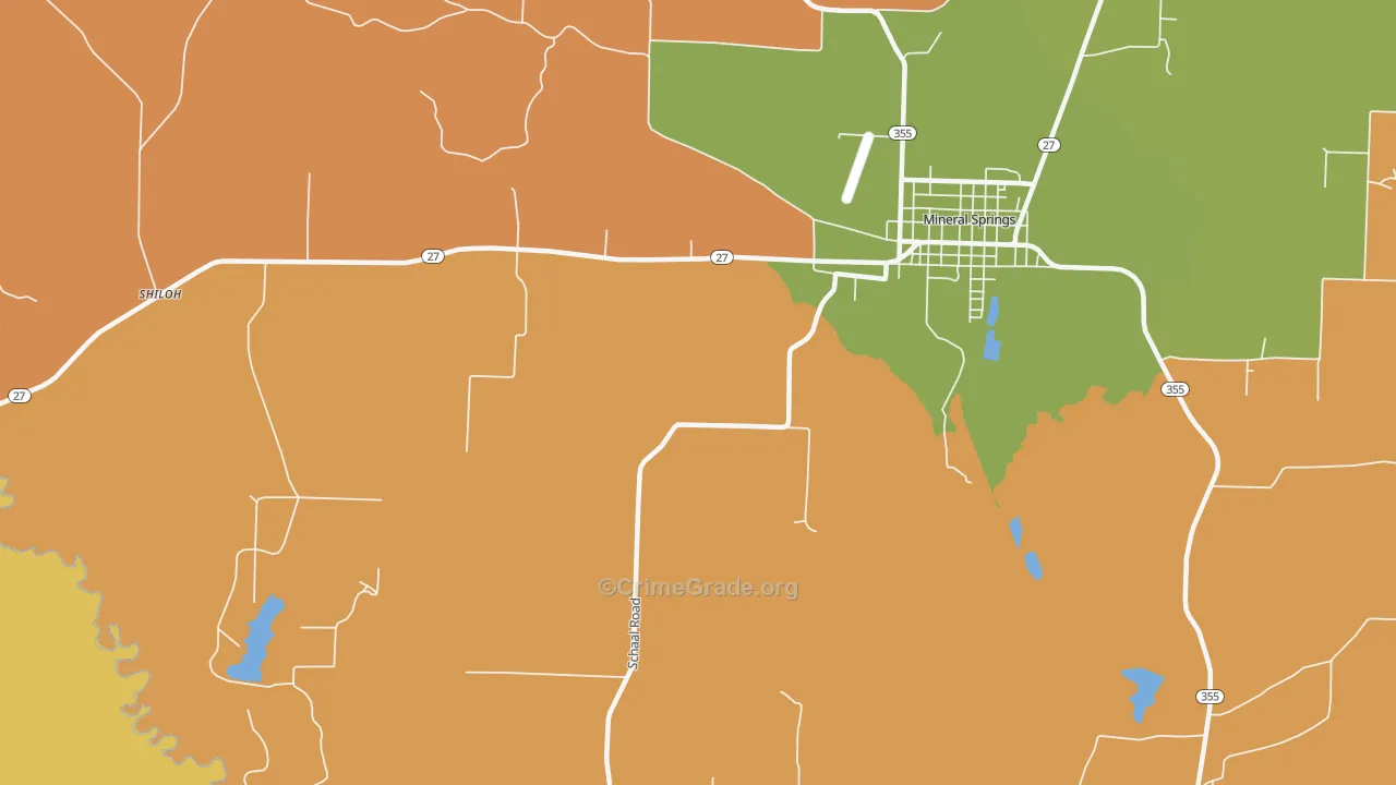 Buck Range, AR Map of Burglary Rates