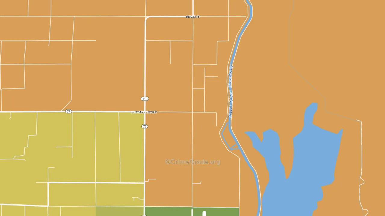 Buckeye, AR Map of Burglary Rates