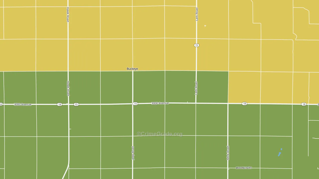 Buckeye, KS Map of Burglary Rates
