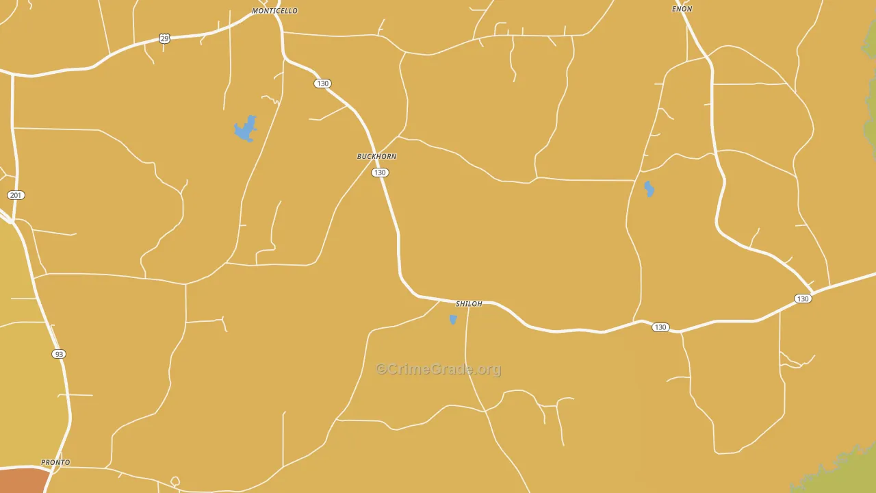 Buckhorn, AL Map of Burglary Rates