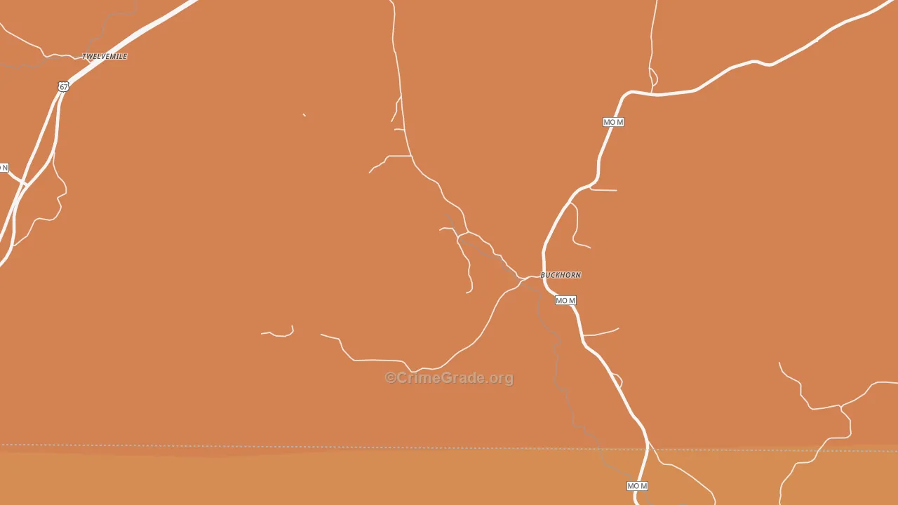 Buckhorn, MO Map of Burglary Rates