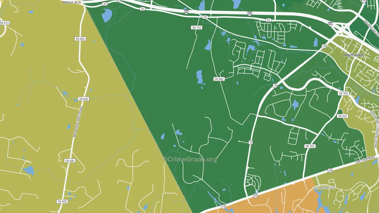 Buckland, VA Map of Burglary Rates