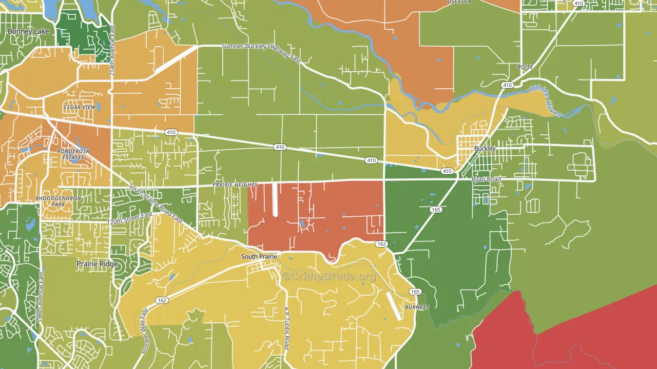 Buckley, WA Map of Burglary Rates