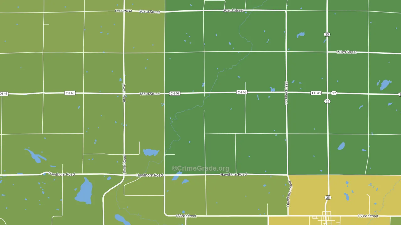 Buckman, MN Map of Burglary Rates
