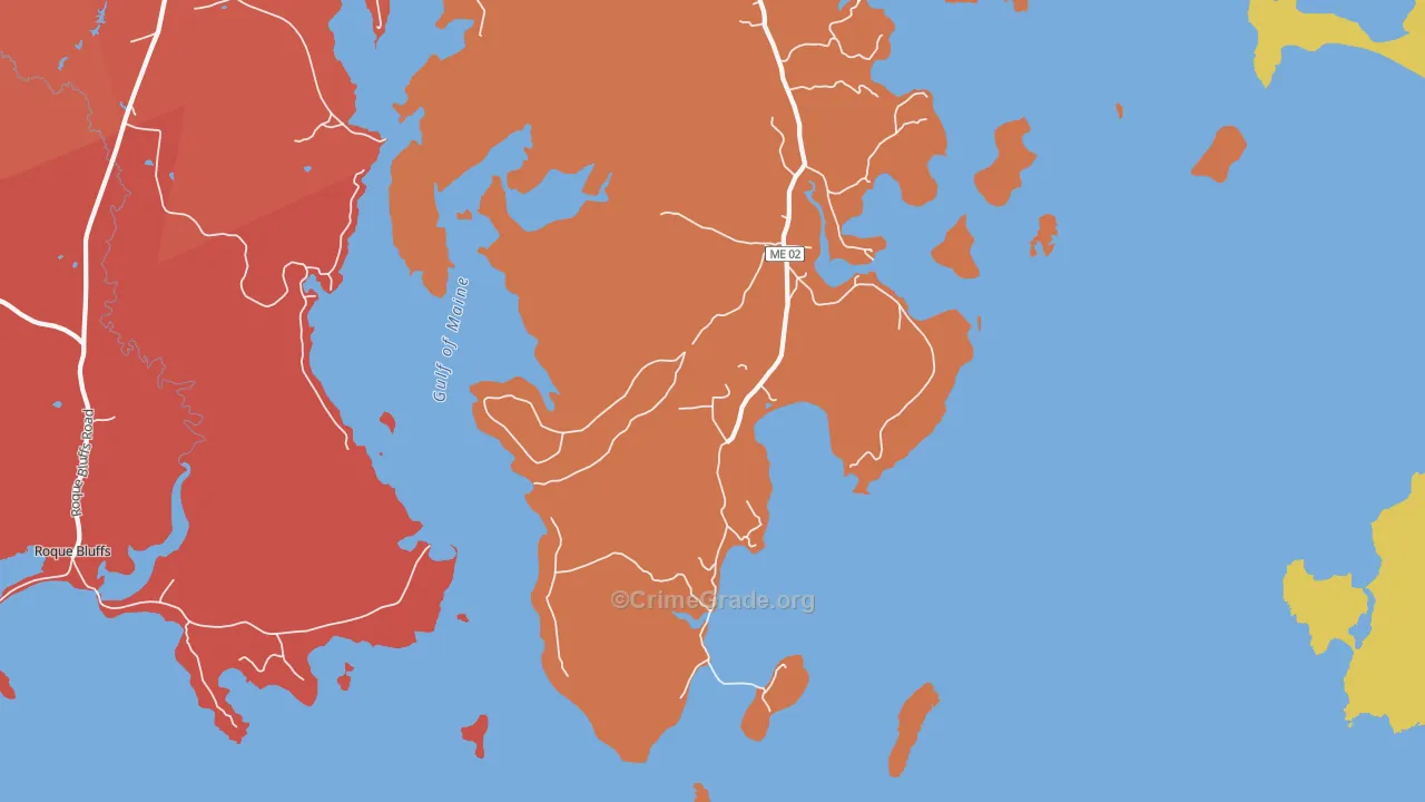 Bucks Harbor, ME Map of Burglary Rates