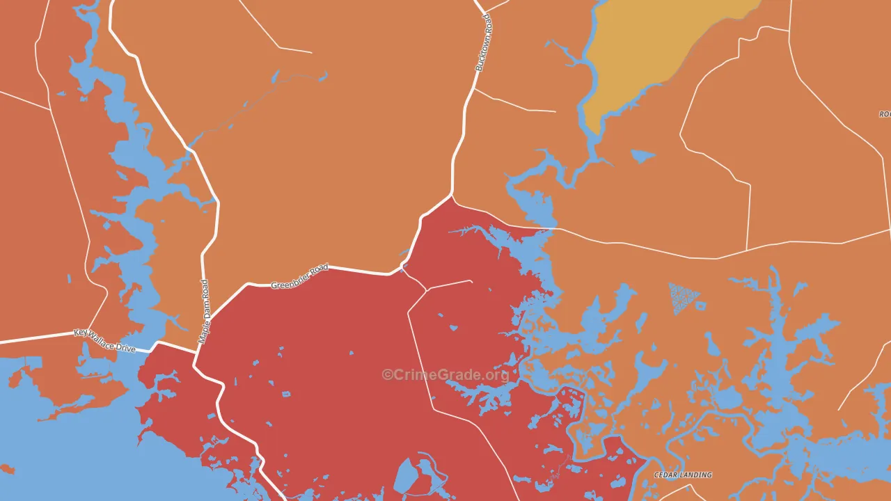 Bucktown, MD Map of Burglary Rates