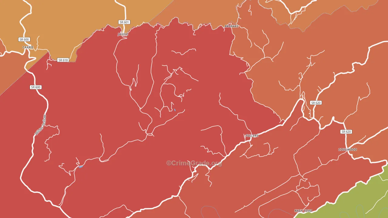Bucu, VA Map of Burglary Rates