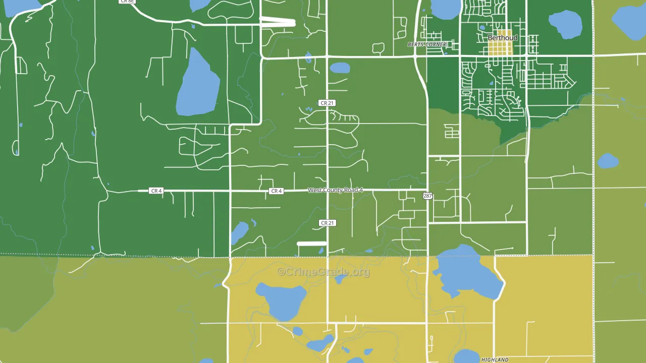Buda, CO Map of Burglary Rates