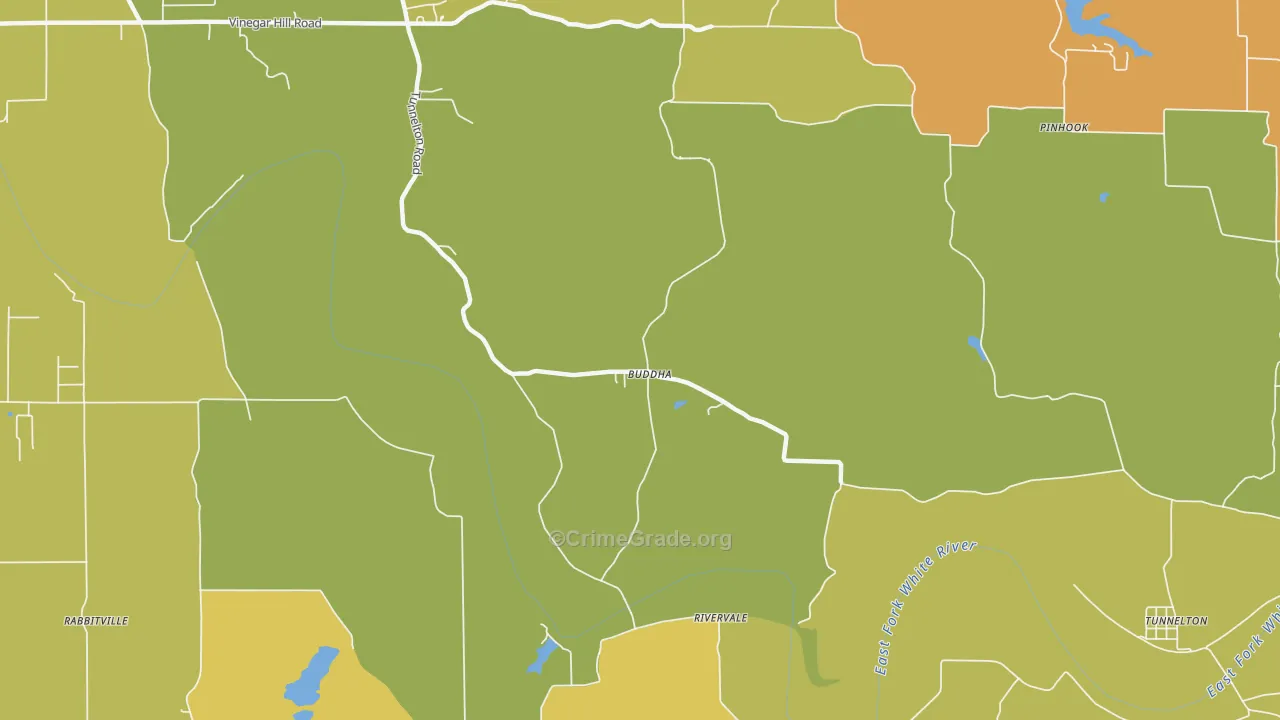 Buddha, IN Map of Burglary Rates